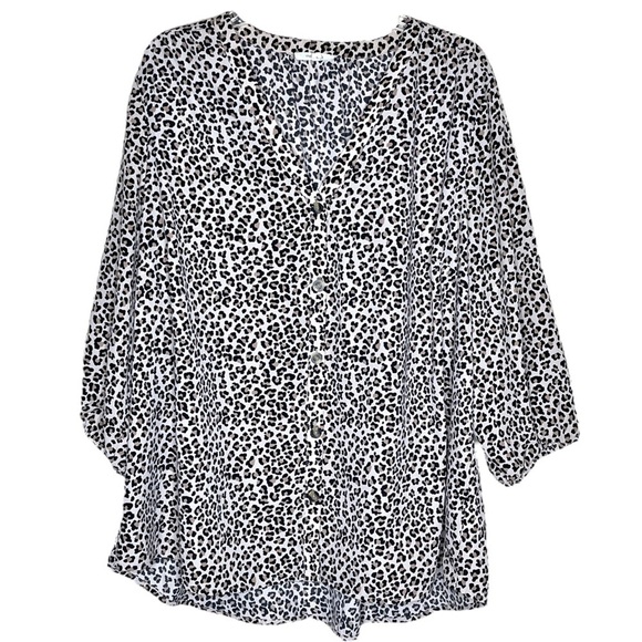 Maurices Leopard Print Button Down Blouse Womens Plus 2X - Picture 1 of 9